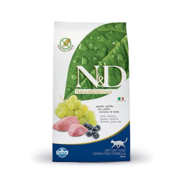 N & d prime grain free con agnello e mirtillo secco gatto kg. 1,5