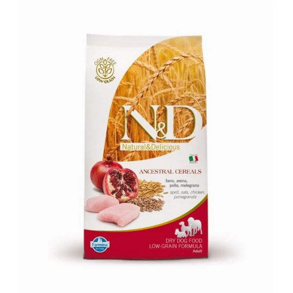 N & d low grain con pollo e melograno secco cane kg. 2,5