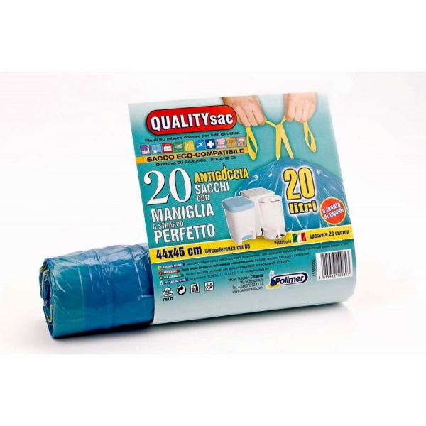 Sacco azzurro con maniglie 20lt