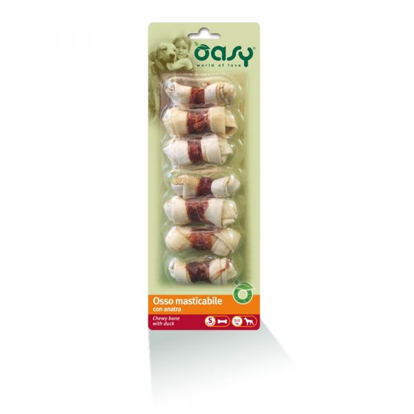 Oasy osso masticabile con anatra taglia s 7 pezzi