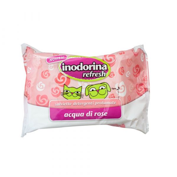 Salviette inodorina refresh all'acqua di rose