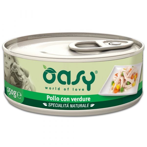 Oasy alimento umido per cane con pollo e verdure 150gr