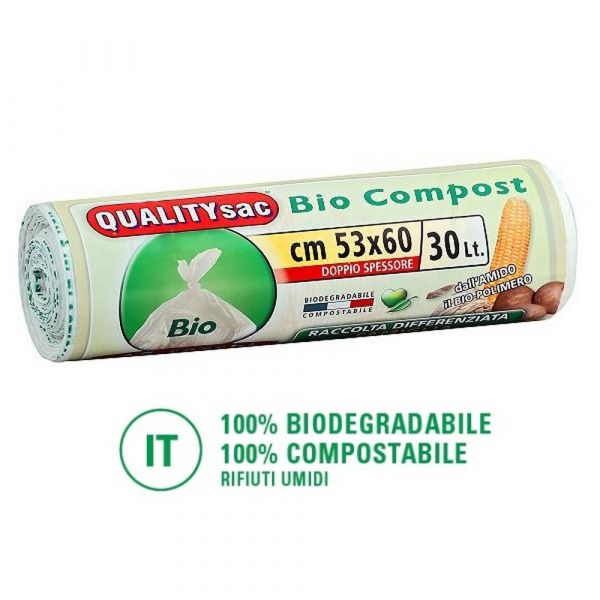 Sacchetti biodegradabili per compostaggio 30lt