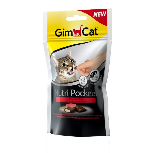 Gimcat nutripockets con manzo e malto 60gr