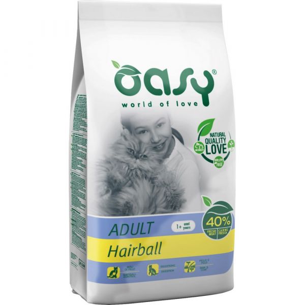 Oasy alimento secco per gatto hairball 300gr