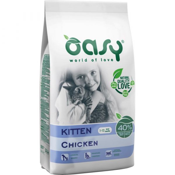 Oasy alimento secco per gattini al pollo 300gr