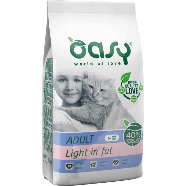 Oasy alimento secco per gatto light 1,5kg