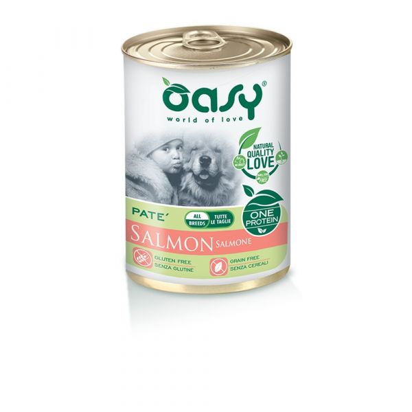 Oasy one protein umido cane al salmone 400gr