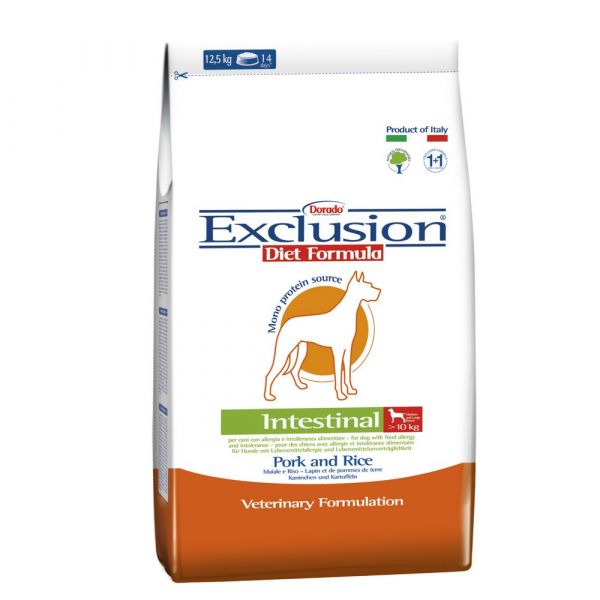 Exclusion dog intestinal small breed maiale e riso 2kg