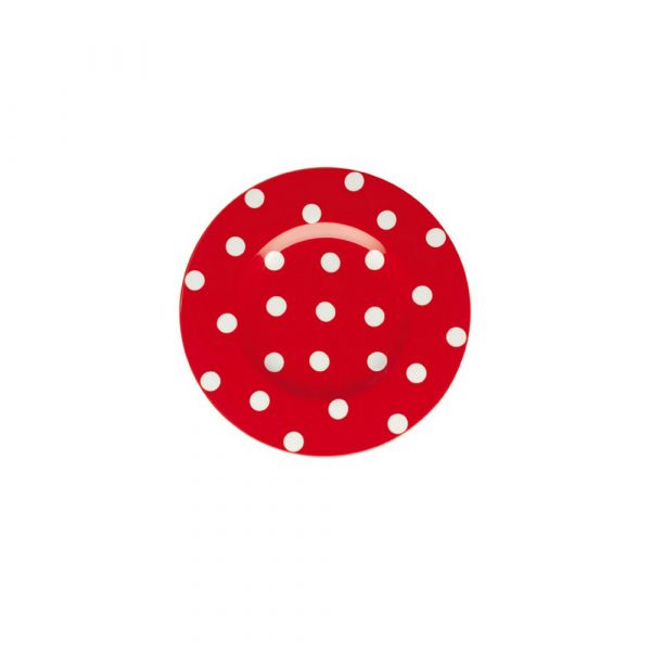 Piatto dessert freshness dots red