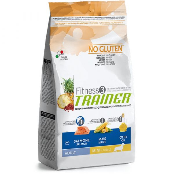 Trainer fitness 3 no gluten mini con salmone mais e olio 7,5kg