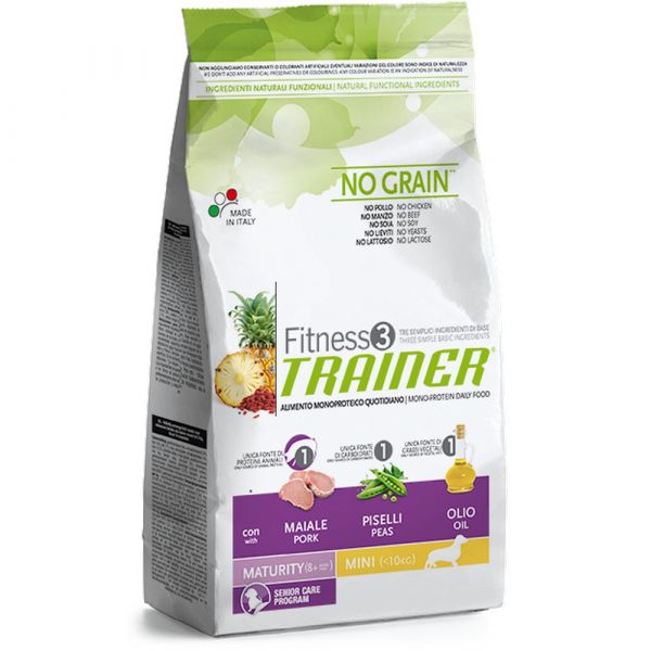 Trainer fitness 3 no grain mini maturity maiale piselli e olio 2kg