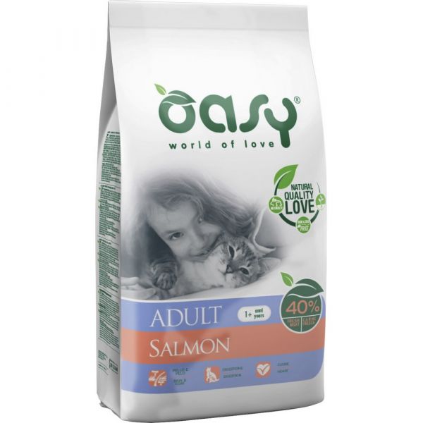 Oasy alimento secco per gatto al salmone 7,5kg