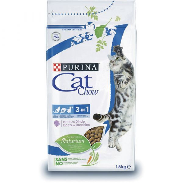 Cat chow 3 in 1 ricco in tacchino 1,5kg