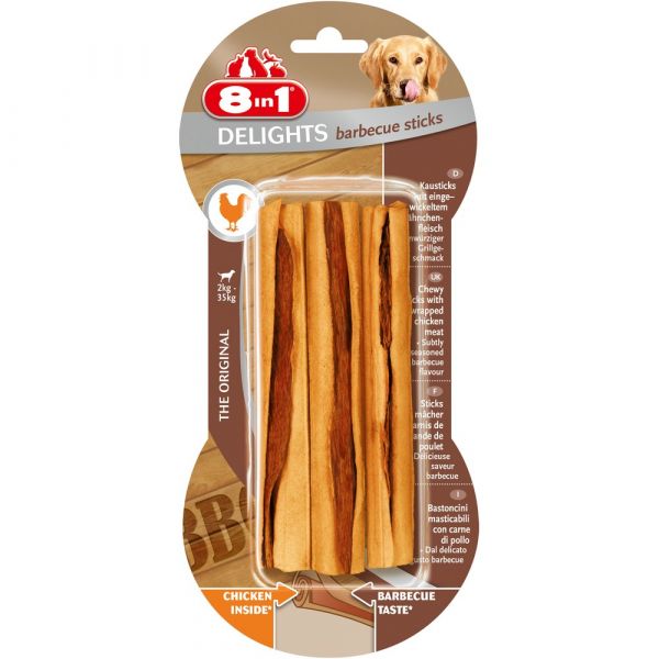Snack per cani delights bbq sticks 75gr