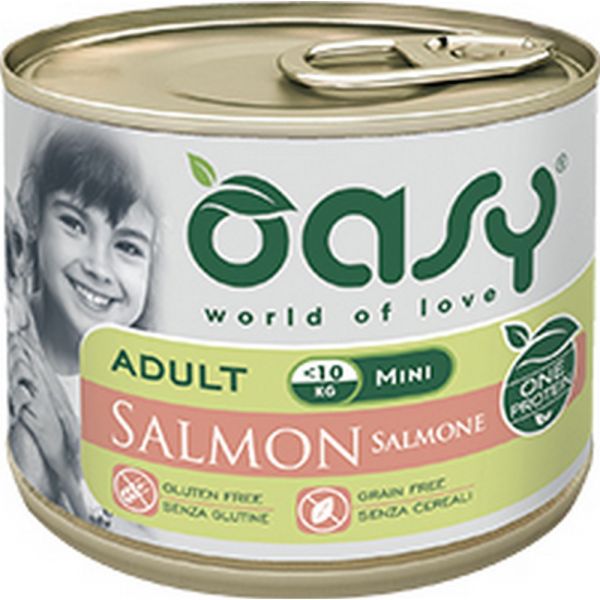 Oasy one protein umido cane mini al salmone 200gr