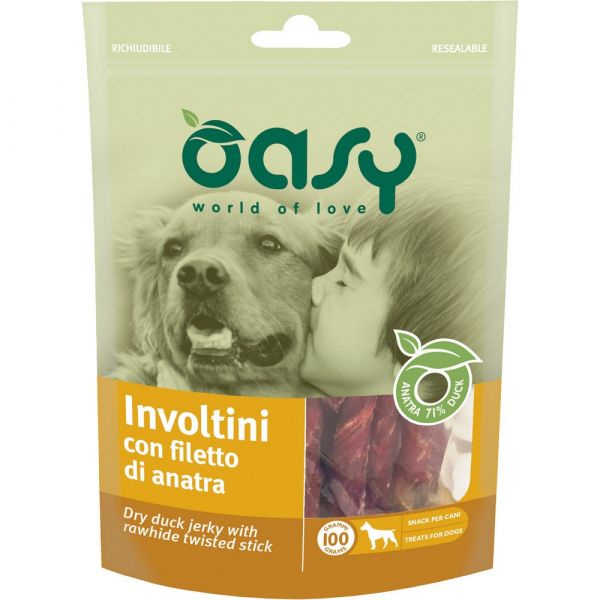 Oasy snack involtini di anatra gr. 100