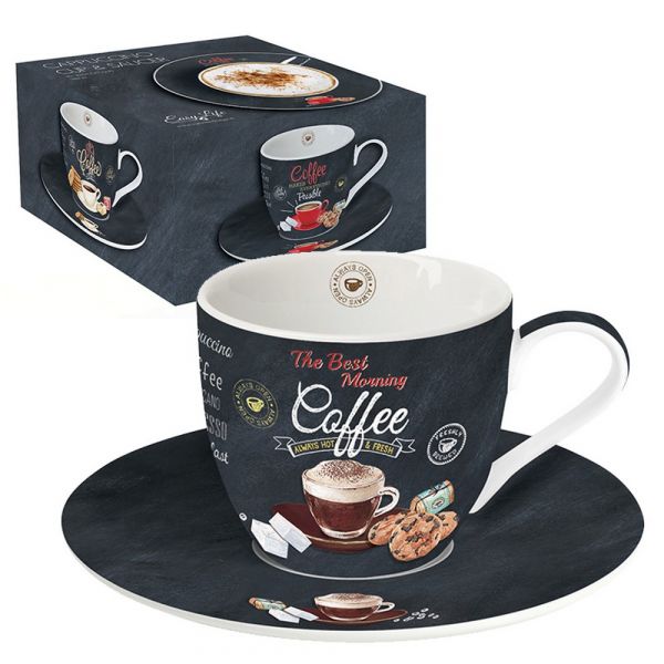 Tazza per cappuccino con piattino in confezione regalo