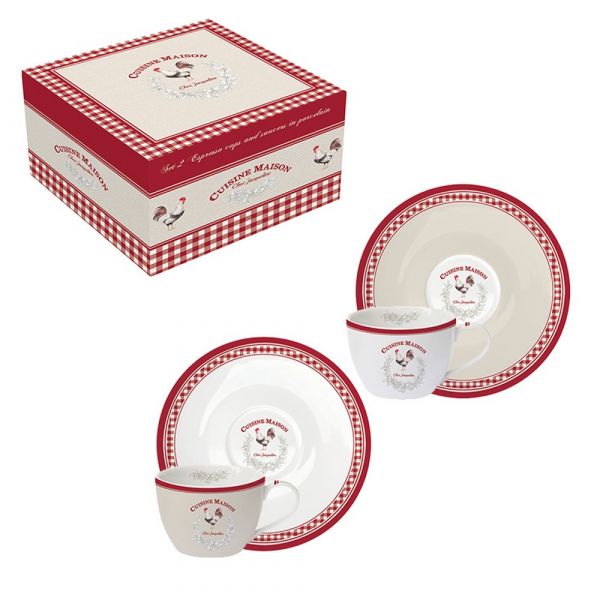 Set 2 tazzine da caffe con piattino in confezione regalo