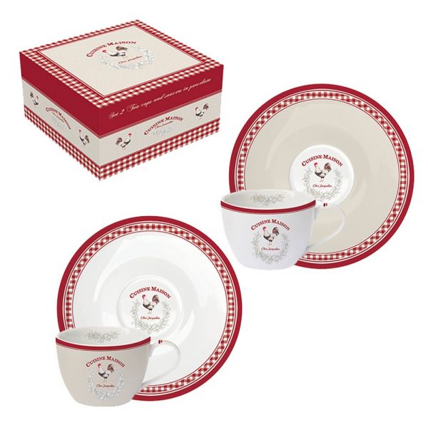 Set 2 tazze da the con piattino in confezione regalo