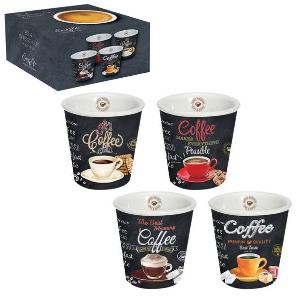 Set 4 tazzine da caffe in confezione regalo