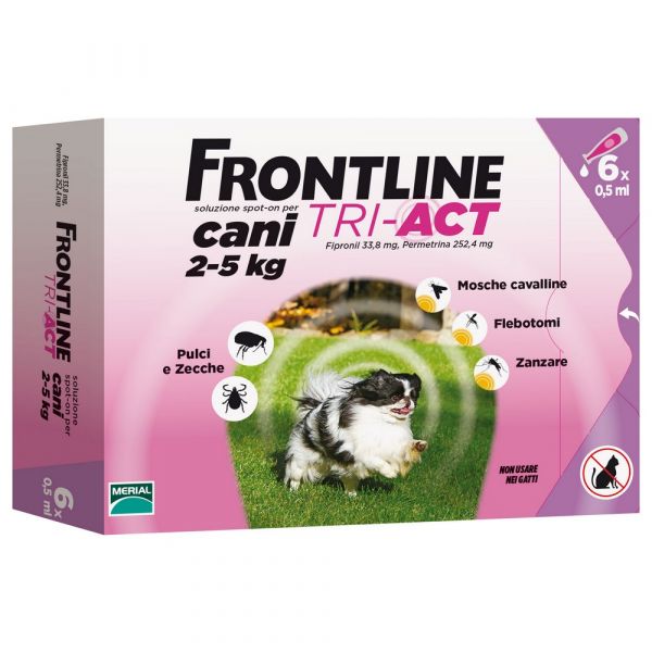 Frontline tri-act per cani 2-5kg 6 pipette