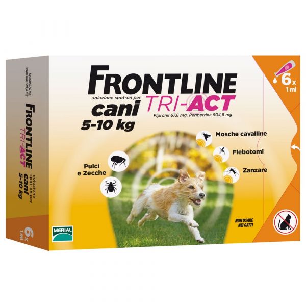 Frontline tri-act per cani 5-10kg 6 pipette
