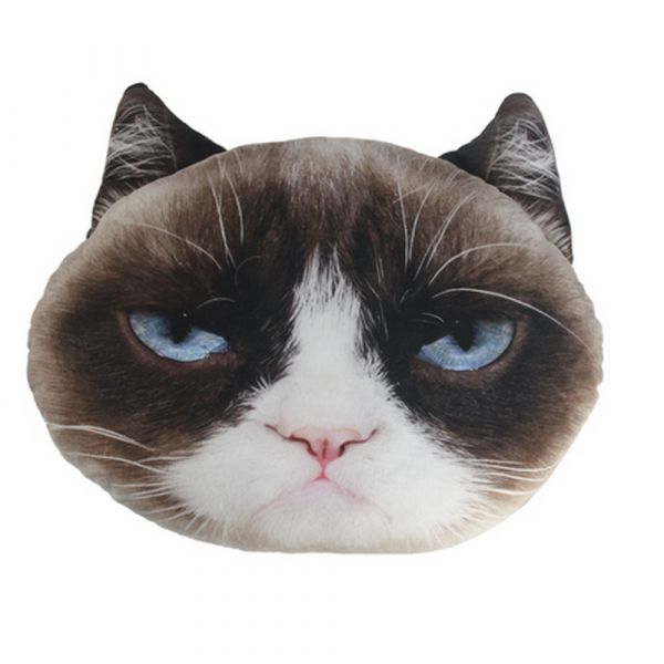 Grumpy cat pet face pillow
