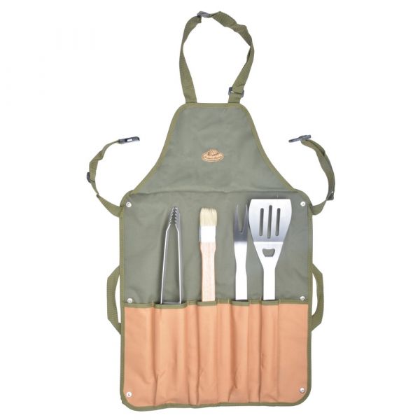 Grembiule con attrezzi per barbecue