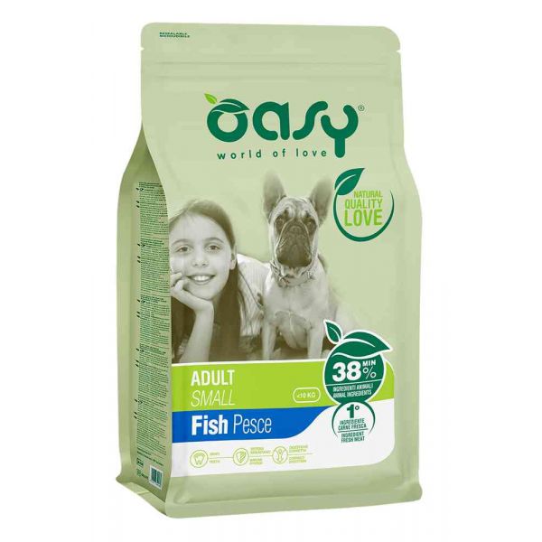 Oasy dry dog adult sm pesce kg.1
