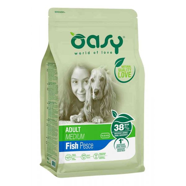 Oasy dry dog adult md pesce