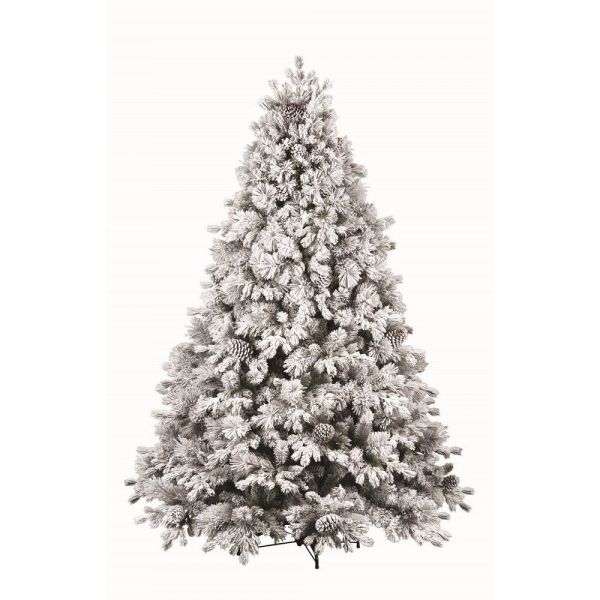 albero di natale Blackburn floccato con pigne 210cm