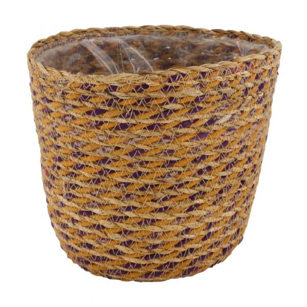 Basket seagrass with plastic