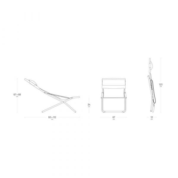 Sedia a sdraio pieghevole transabed duo gray galet