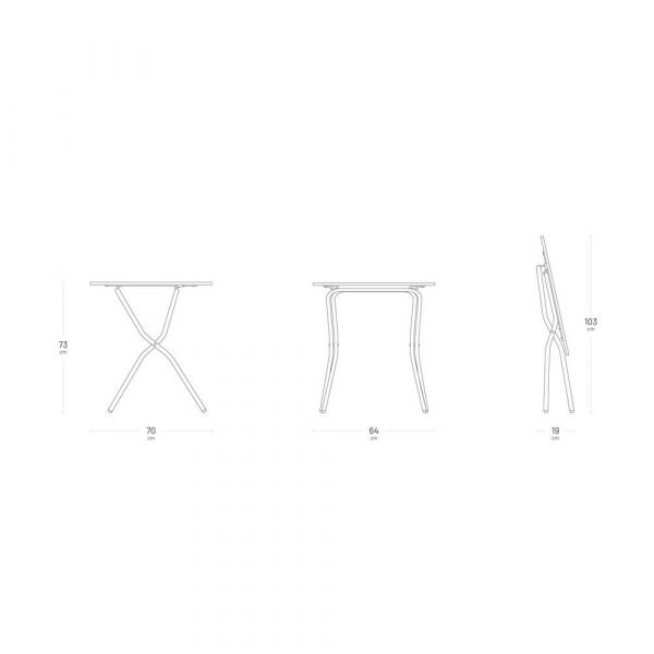 Set tavolo balcony 70x70 cm + 2 sedie indigo
