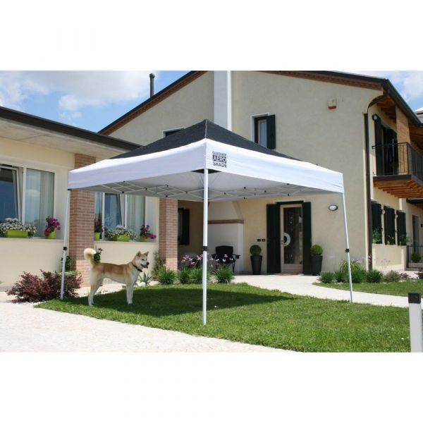 Gazebo mesh pieghevole bianco con sistema di areazione