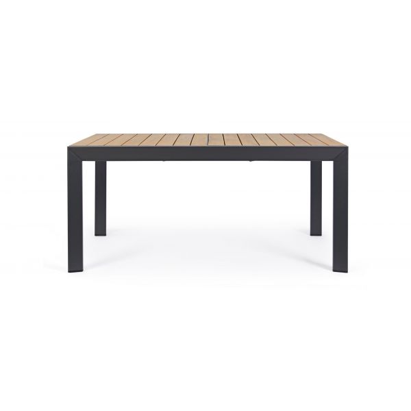 Tavolo Belmar allungabile 160/240X100 legno e antracite + 4 sedie Set pranzo da esterno
