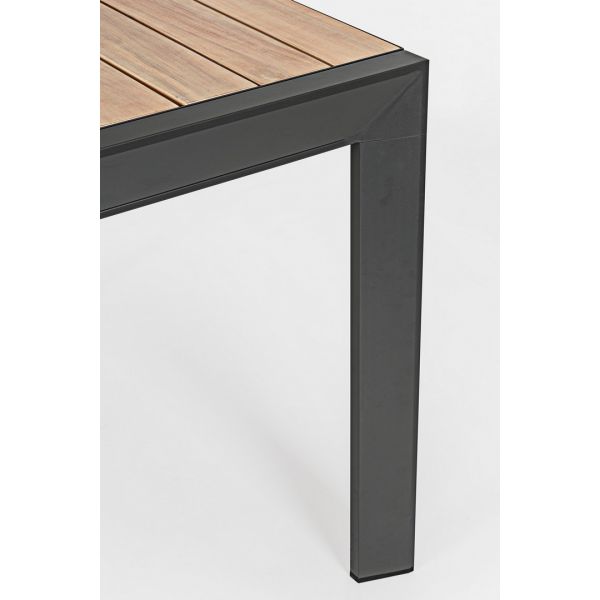 Tavolo Belmar allungabile 160/240X100 legno e antracite + 4 sedie Set pranzo da esterno
