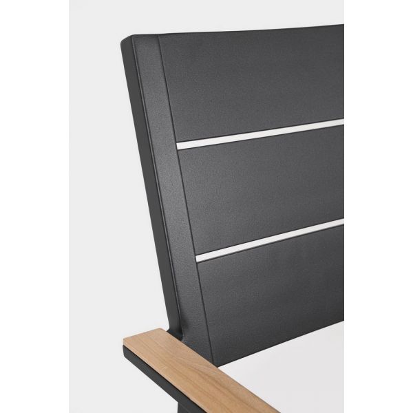 Tavolo Belmar allungabile 160/240X100 legno e antracite + 4 sedie Set pranzo da esterno