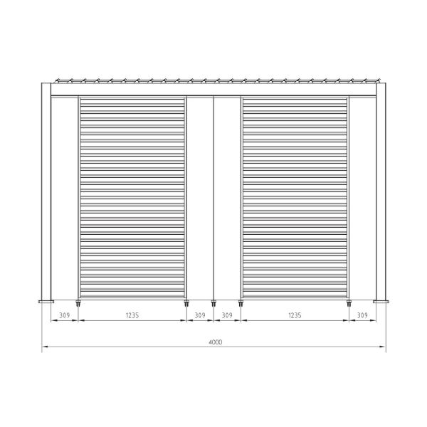 Pergola Ocean Bioclimatica in alluminio antracite 3x4 mt con lamelle orientabili