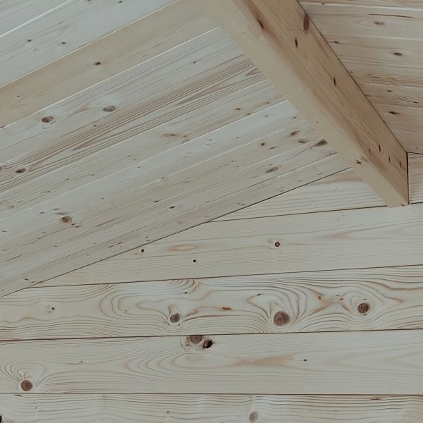 Casetta in legno roby 198x198 con porta doppia finestrata PEFC