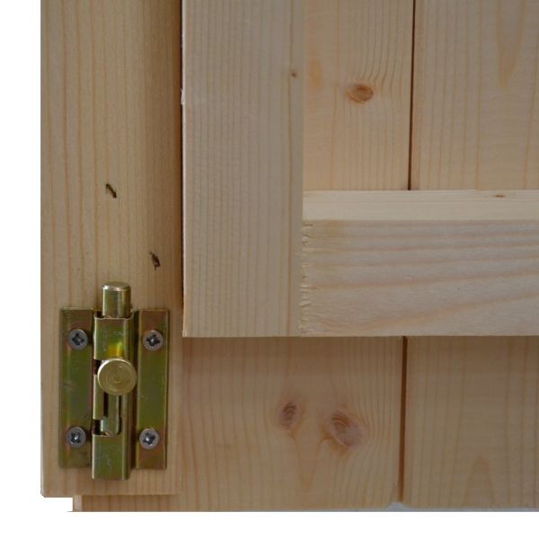 Casetta in legno roby 198x198 con porta doppia finestrata PEFC