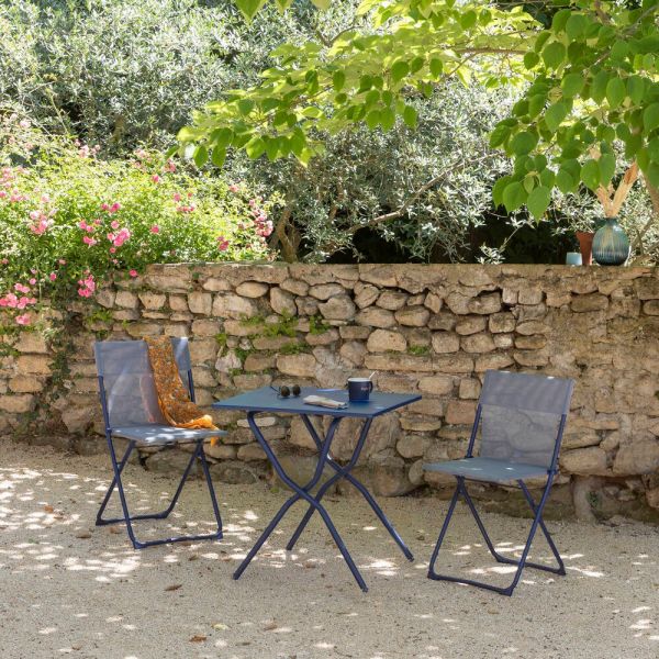 Set tavolo balcony 70x70 cm + 2 sedie indigo