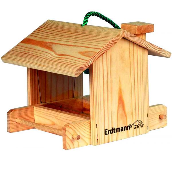 Casetta casa cibo mangime per uccelli stazione quadrata sporgente inverno ACCIAIO INOX vh03 