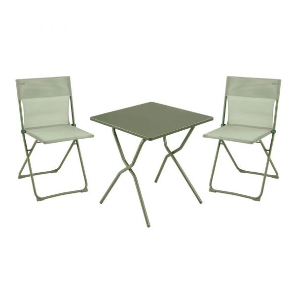 Set tavolo balcony colorblock 70x70 cm + 2 sedie moss
