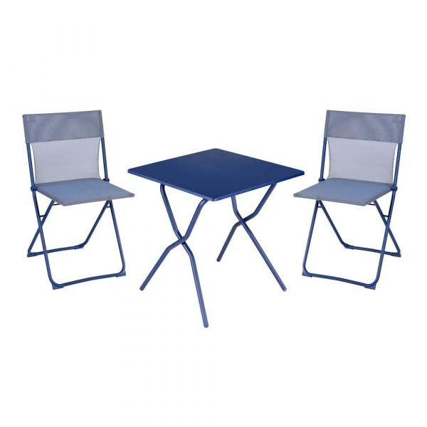 Set tavolo balcony 70x70 cm + 2 sedie indigo
