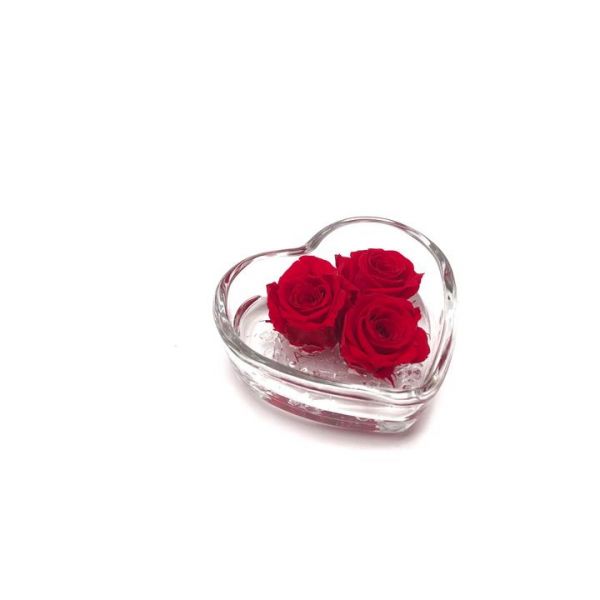 Cuore di rosa | 3 rose stabilizzate 