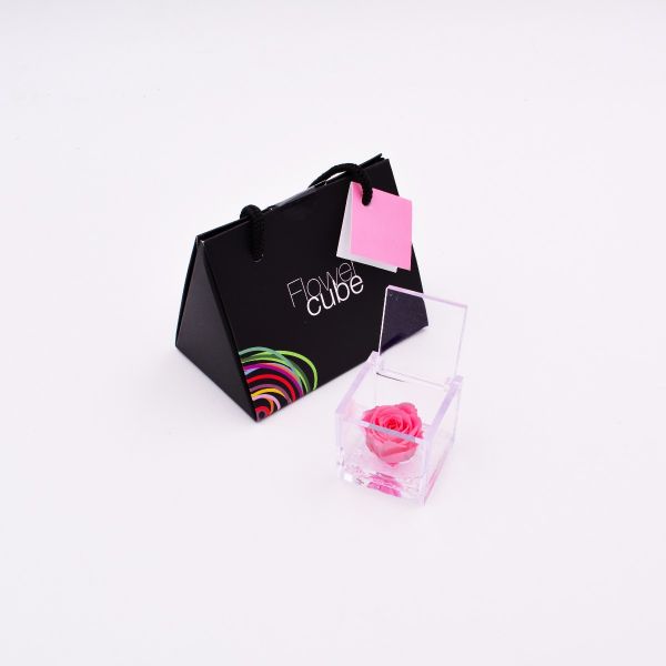Mini Flowercube | Rosa stabilizzata rosa