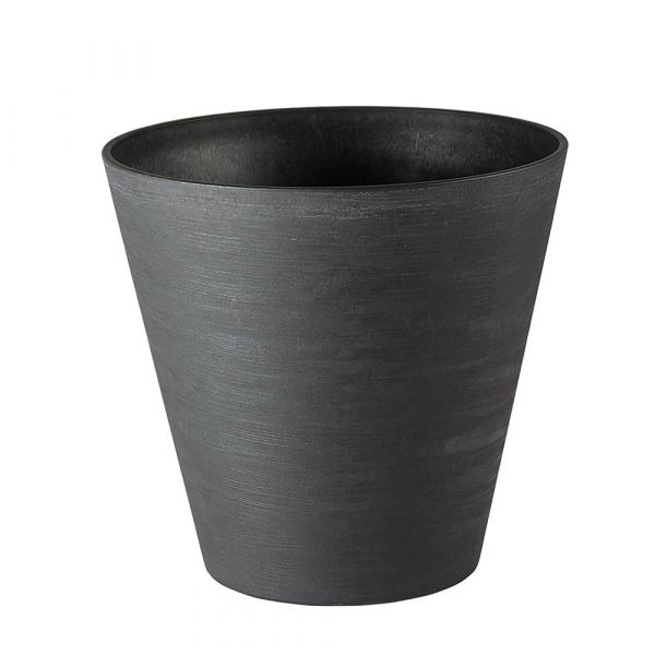 Vaso re-pot round w/r nero 25cm.