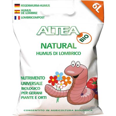 Humus di lombrico natural 3kg concime biologico piante gerani e orti 